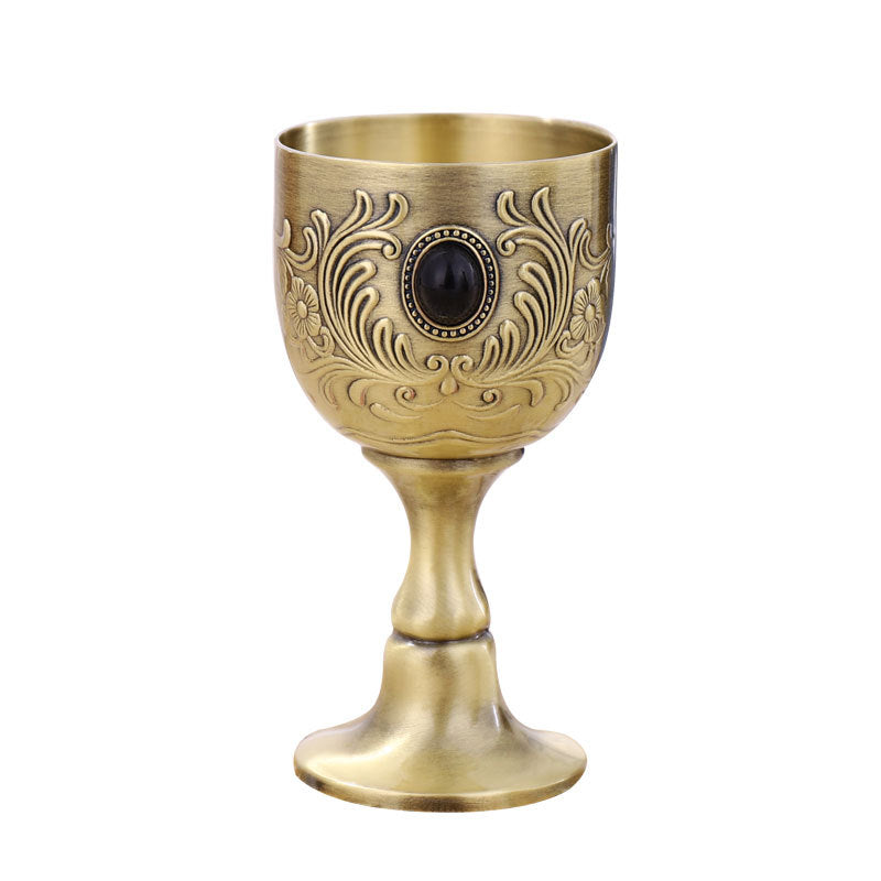 High-end Liquor Glass Creative Retro European Style Spirit Glass Wedding Personality Alloy Small Wine Glass