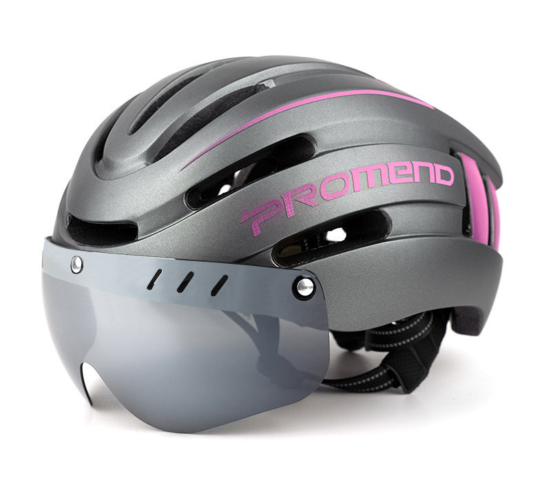 Helmet Integrated Molding With LED Warning Light Adjustable Mountain Riding Equipment