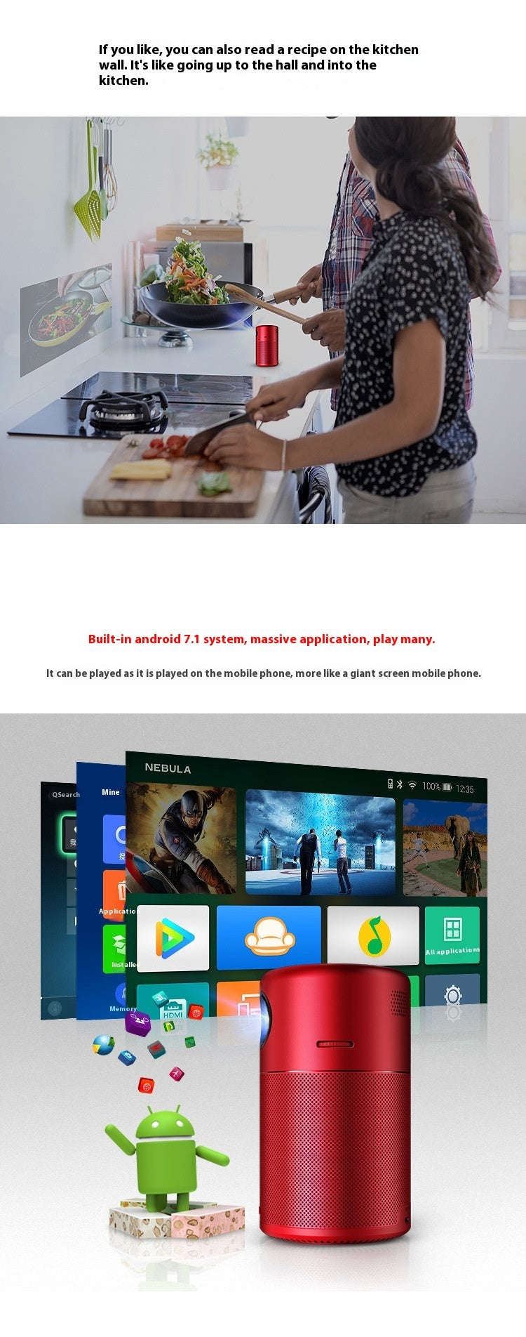 Projector M1M2 Wireless WiFi Projection Screen HD Machine Outdoor Portable