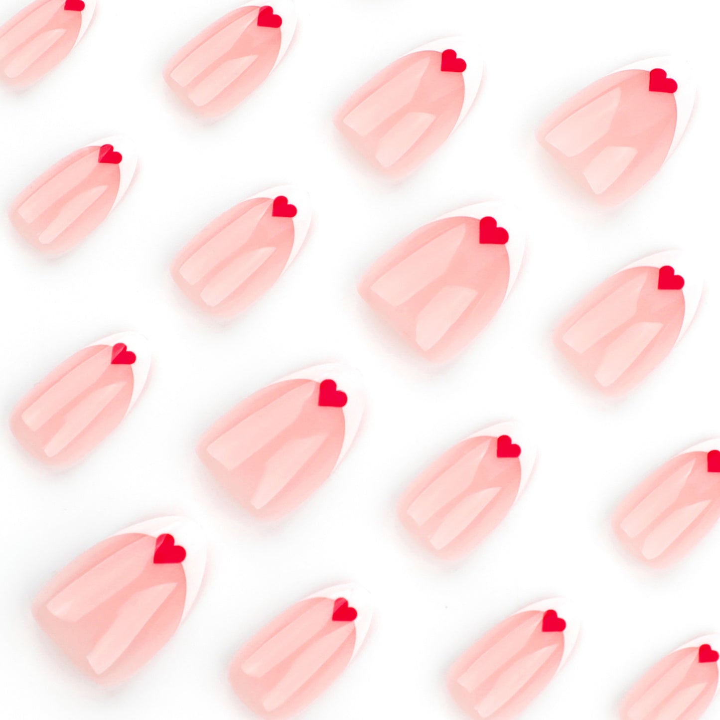 Simple White Wear Nail Tip Red Love
