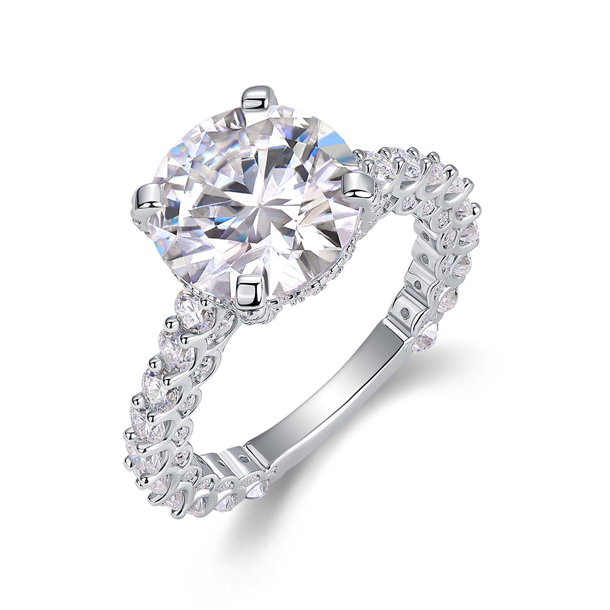 Affectionate And Tender - A Fashionable And Luxurious Jewelry Piece Set With 5-carat Moissanite S925 Sterling Silver And Platinum-plated Diamond