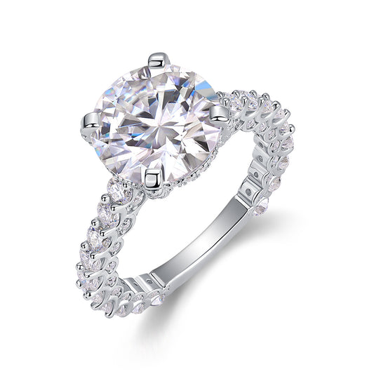 Affectionate And Tender - A Fashionable And Luxurious Jewelry Piece Set With 5-carat Moissanite S925 Sterling Silver And Platinum-plated Diamond