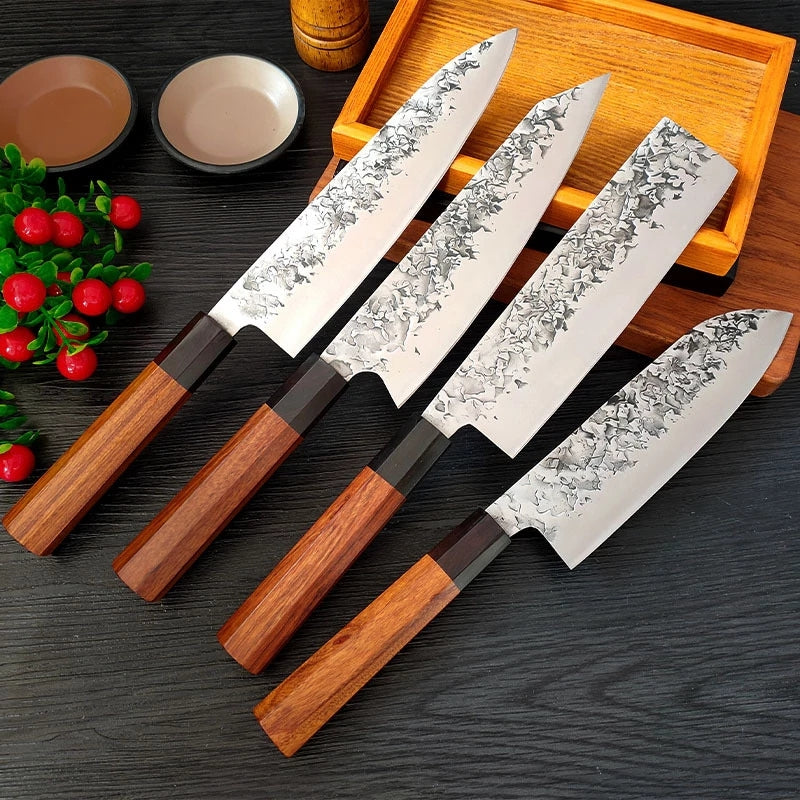 Black Sandalwood Kitchen Knife With Octagonal Handle