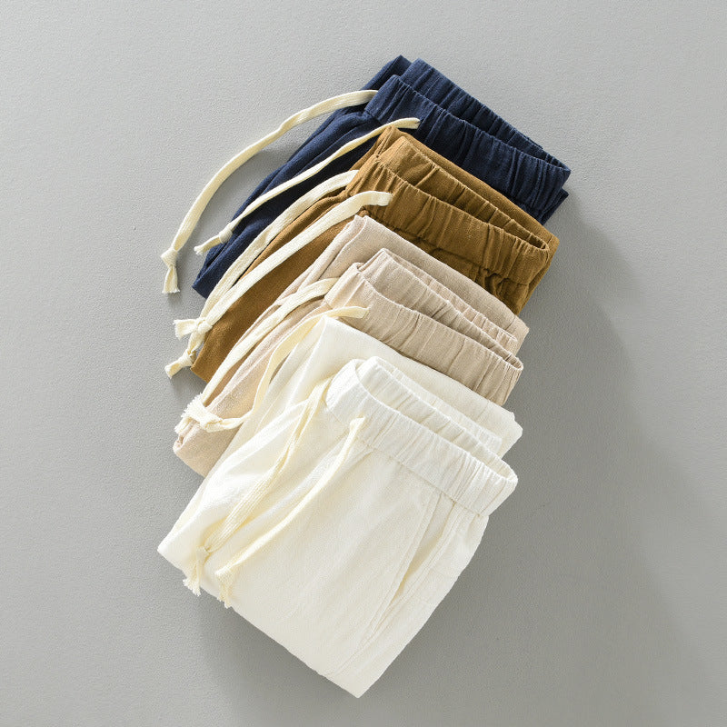 Summer Men's Thin Breathable Cotton And Linen Casual Pants