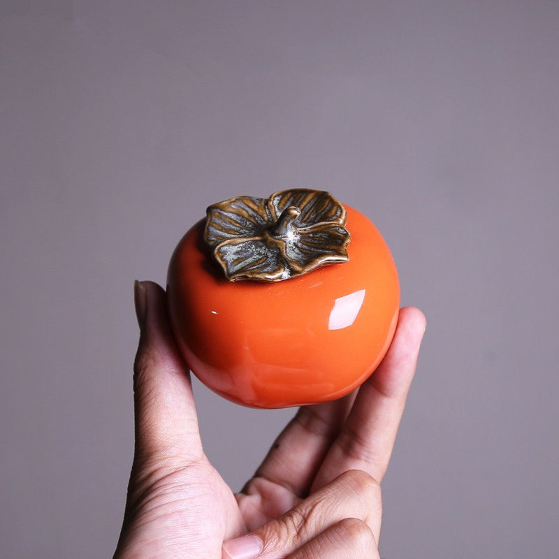 Jingdezhen ceramic persimmon tea pot