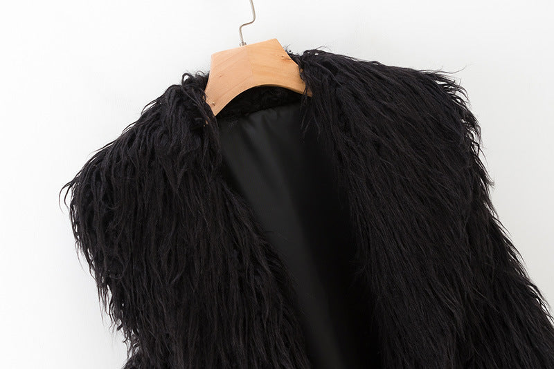 Faux fur effect vest vest