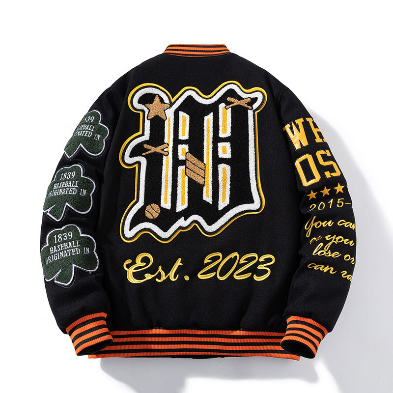 Men And Women Thickened Towel Fleece Hip-hop Tweed Baseball Jerseys