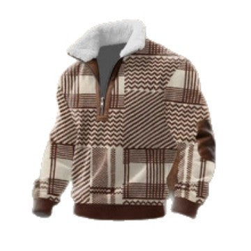 New Men's Casual Long-sleeve Hoodie With A Stand-up Collar And Zipper