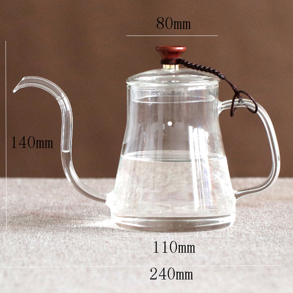 Heat-Resistant Open Flame Direct Burning Glass Coffee Hand Pot