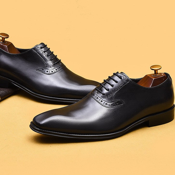 Business British Hand-rubbed Color Oxford Pointed Toe Foreign Trade Leather Shoes