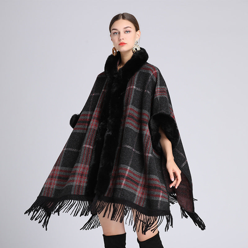 Knitted Cardigan Coat Cloak Shawl