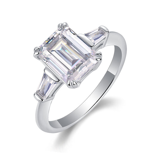 Starry Sky Mirror - A Fashionable Diamond Jewelry Piece Set With Moissanite S925 Sterling Silver And Platinum Diamond Ring
