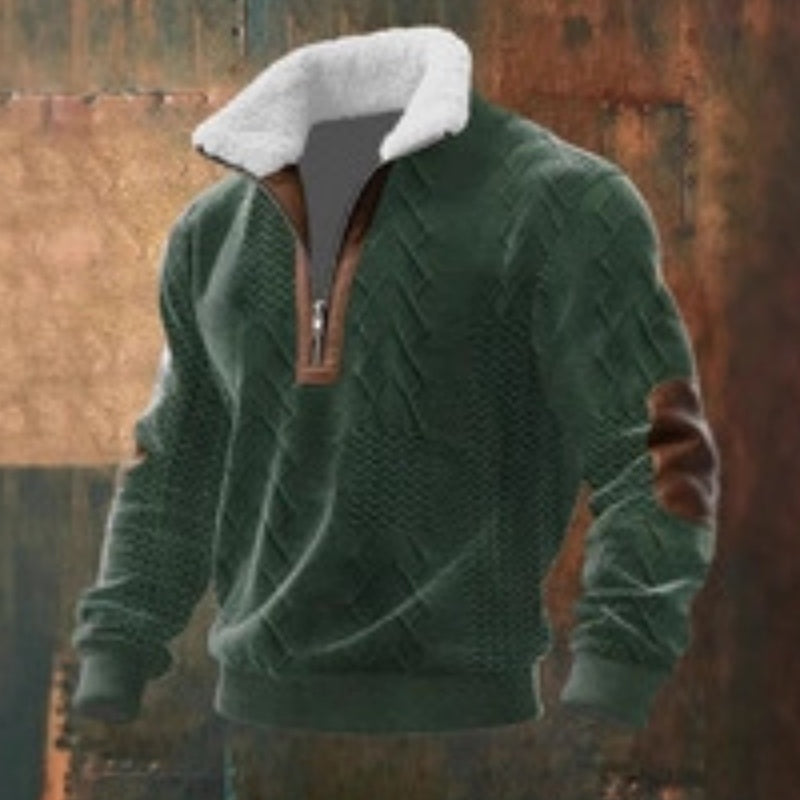 New Men's Casual Long-sleeve Hoodie With A Stand-up Collar And Zipper