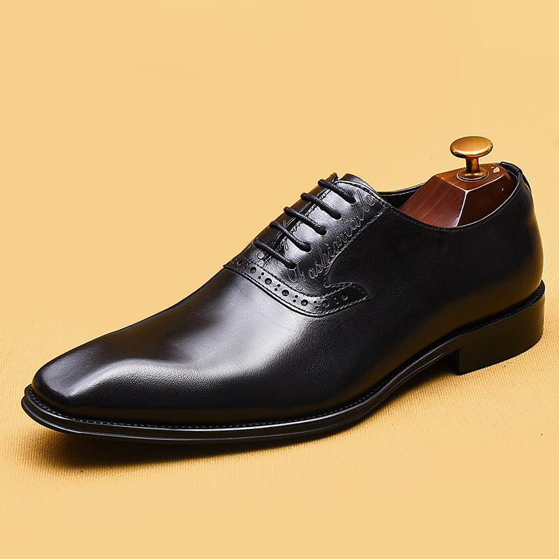 Business British Hand-rubbed Color Oxford Pointed Toe Foreign Trade Leather Shoes