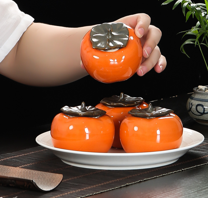 Jingdezhen ceramic persimmon tea pot