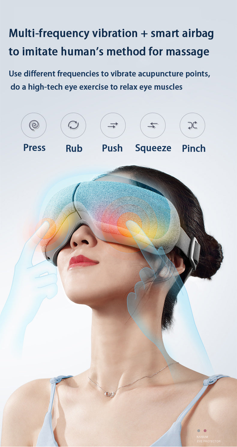 Bluetooth Wireless Eye Massager Air Pressure Hot Compress Vibration