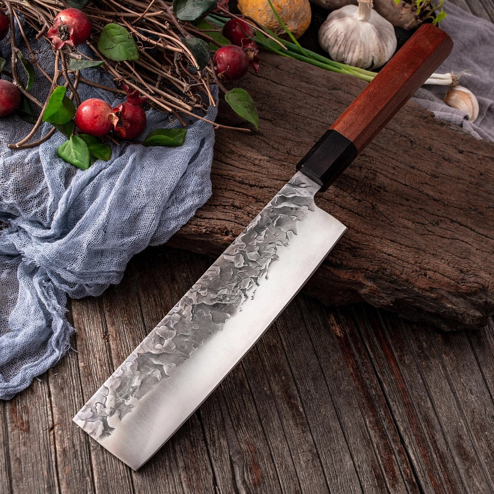 Black Sandalwood Kitchen Knife With Octagonal Handle