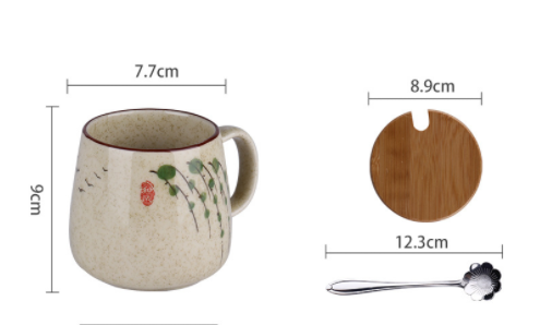 Underglaze Ceramic Mug Creative Hand-Painted Office Breakfast Milk Coffee Black Tea Water Cup