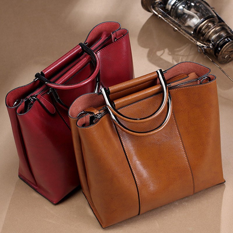 Handmade Original Genuine Leather Women's Bag Portable