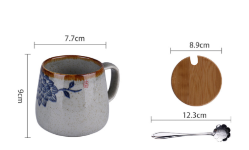 Underglaze Ceramic Mug Creative Hand-Painted Office Breakfast Milk Coffee Black Tea Water Cup