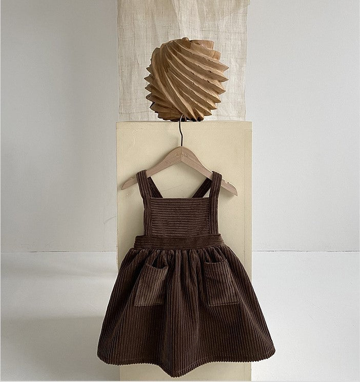 Corduroy Dress Baby Girl Mori Artistic Vest Dress