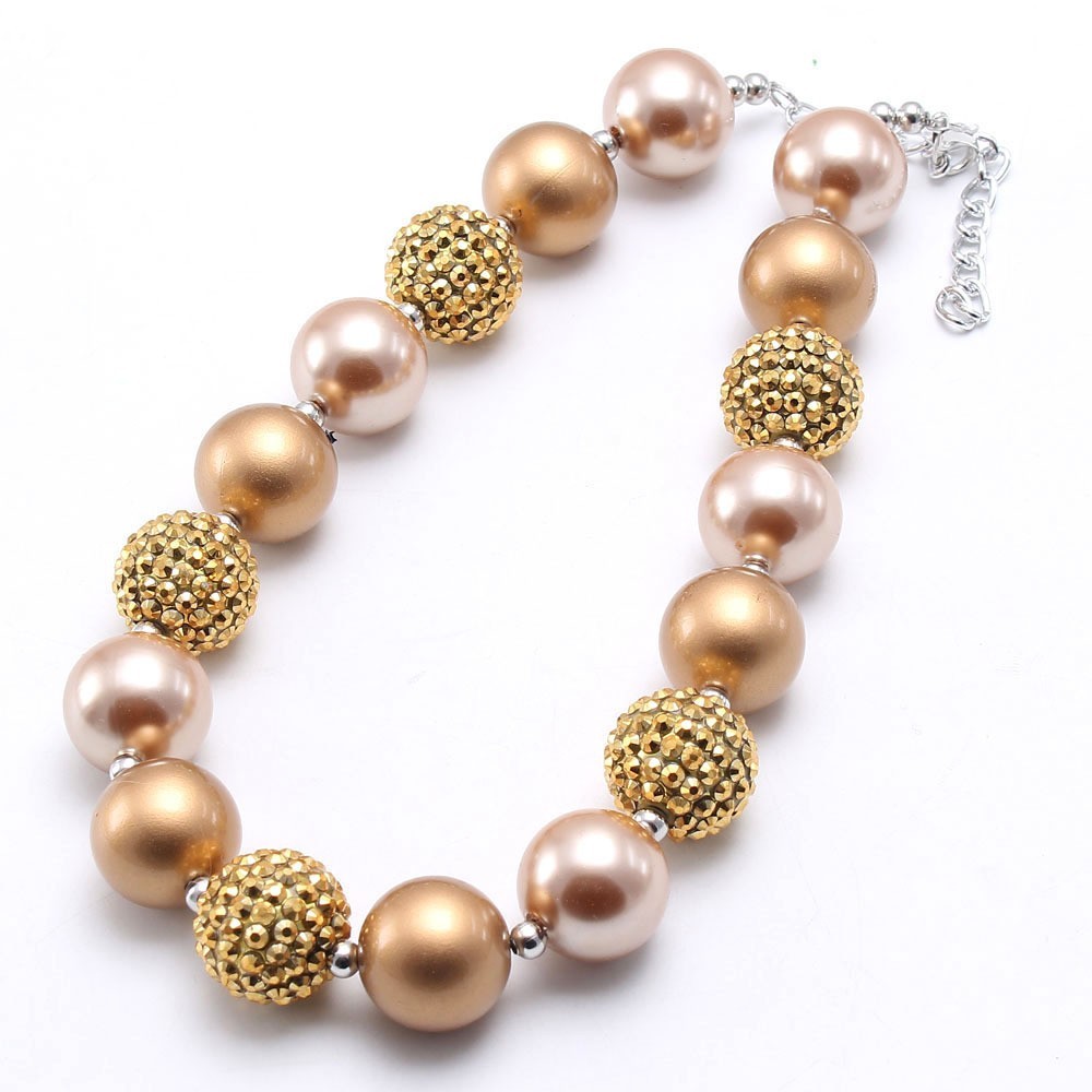 Pearl Rhinestone Ball Children's Necklace DIY