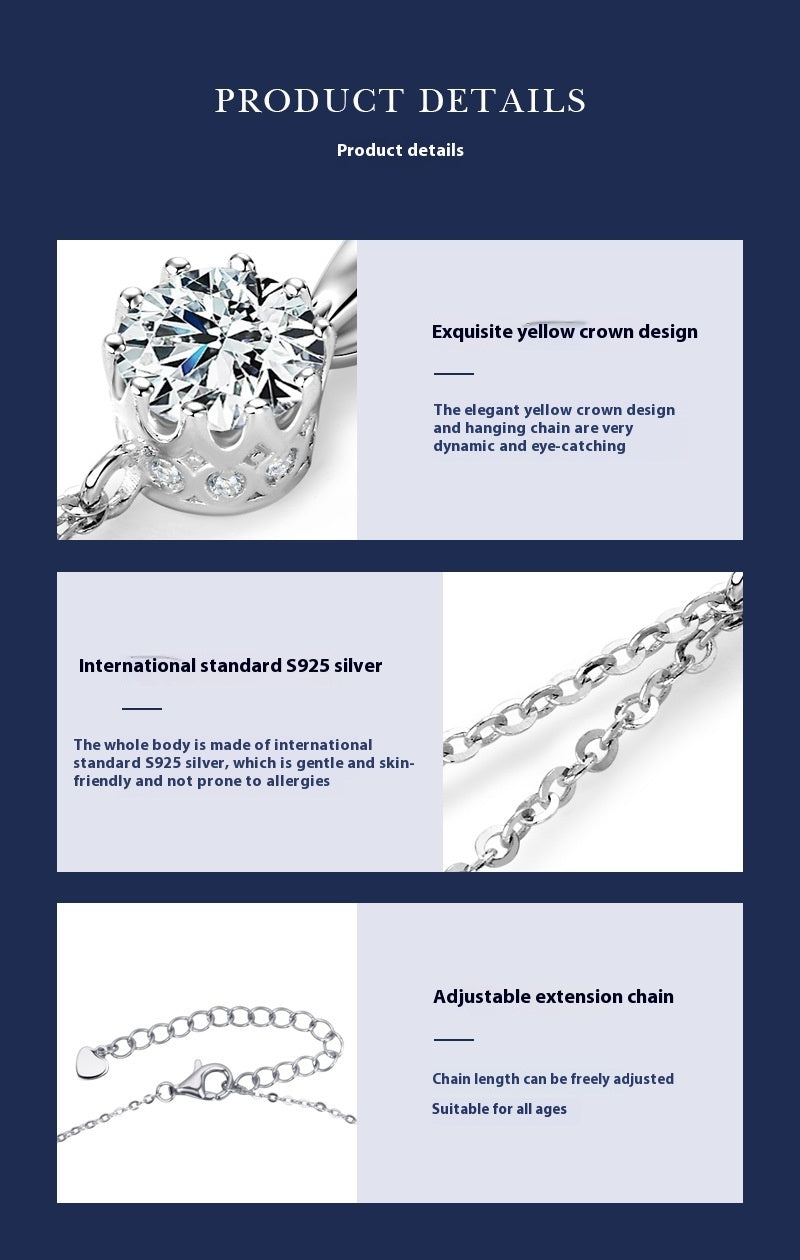 Niche Tassel Moissanite Pendant 925 Sterling Silver