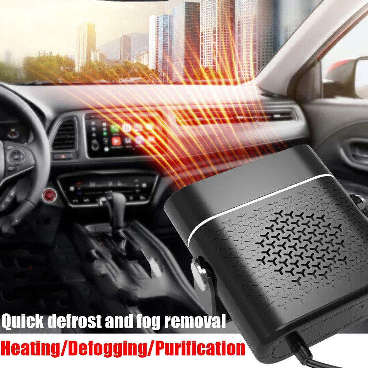 3 In 1 Car Heater Defogger Plug In Cigarette Lighter Mini Car Heater Defroster ABS Car Heaters Fan Defogger Anti-Fog