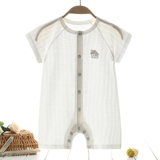 Baby\'s one-piece clothes summer thin men\'s Harbin clothes pure cotton women\'s pajamas summer short sleeve newborn children\'s summer clothes