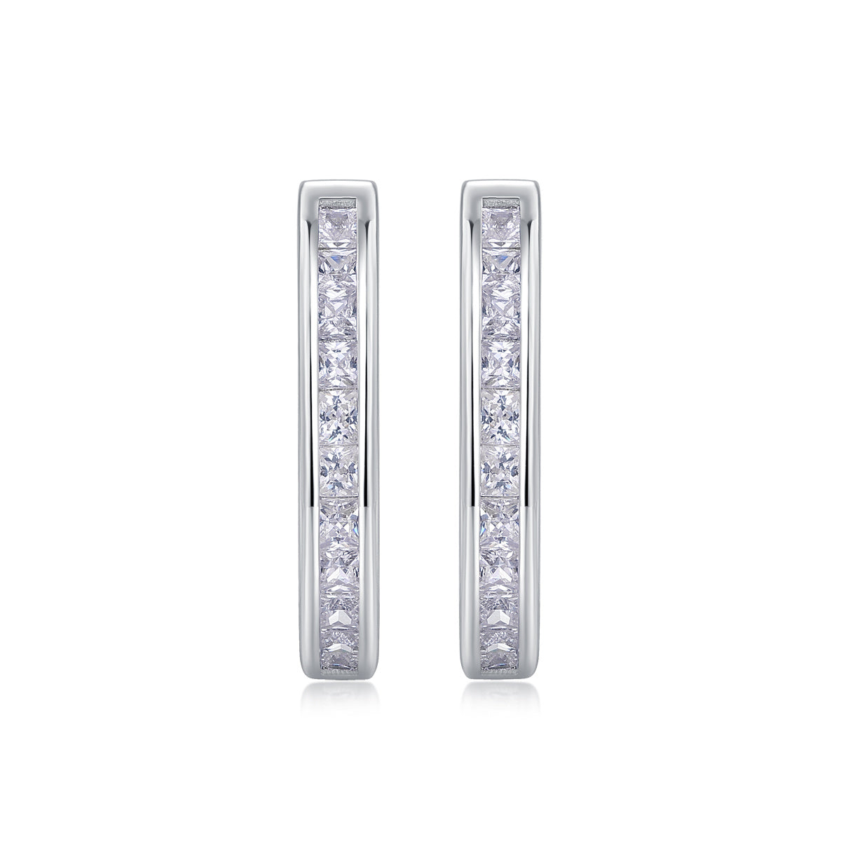 Touch Tenderness - Fashionable And Luxurious Diamond Jewelry Earrings Set With Moissanite S925 Sterling Silver And Platinum-plated Stud Earrings