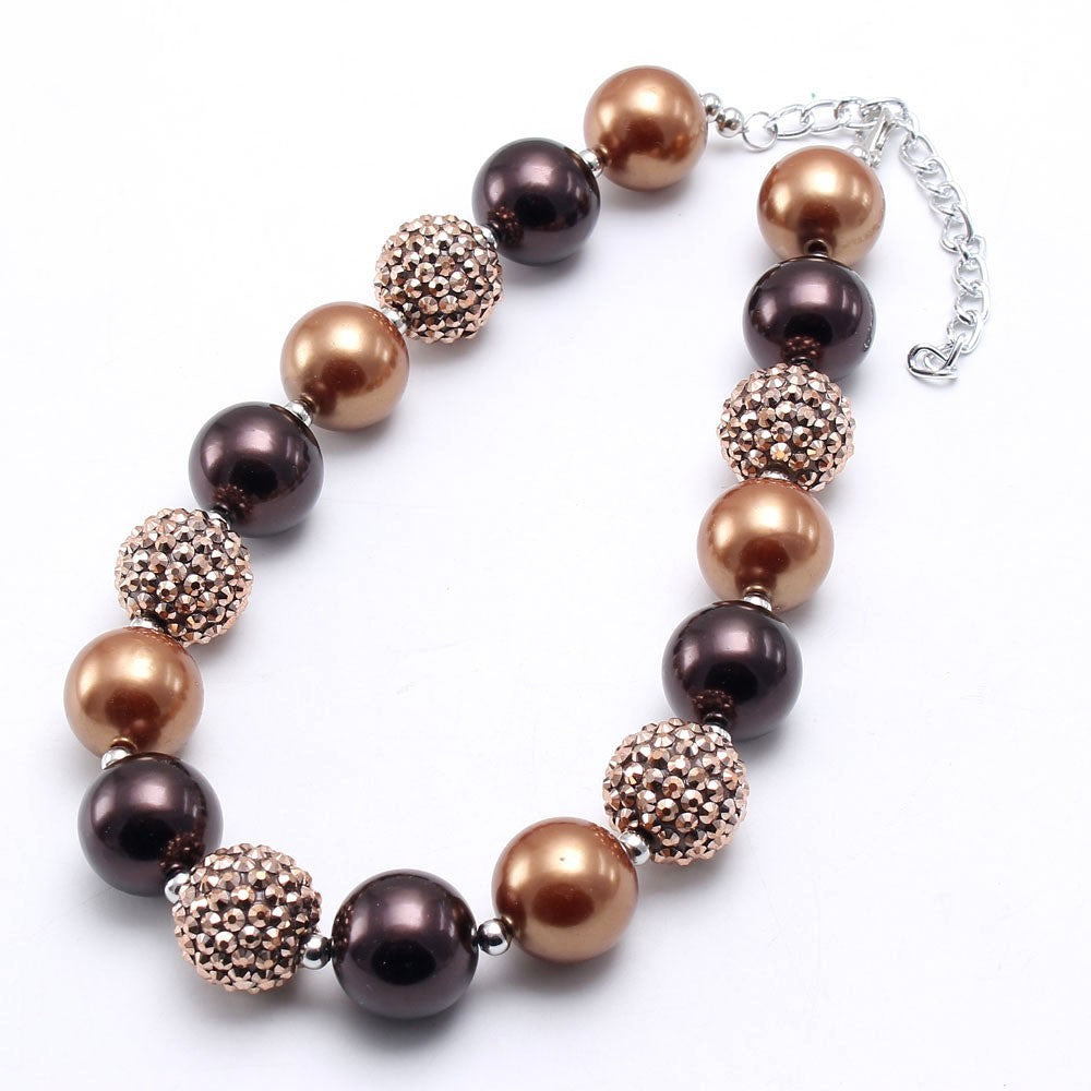Pearl Rhinestone Ball Children's Necklace DIY