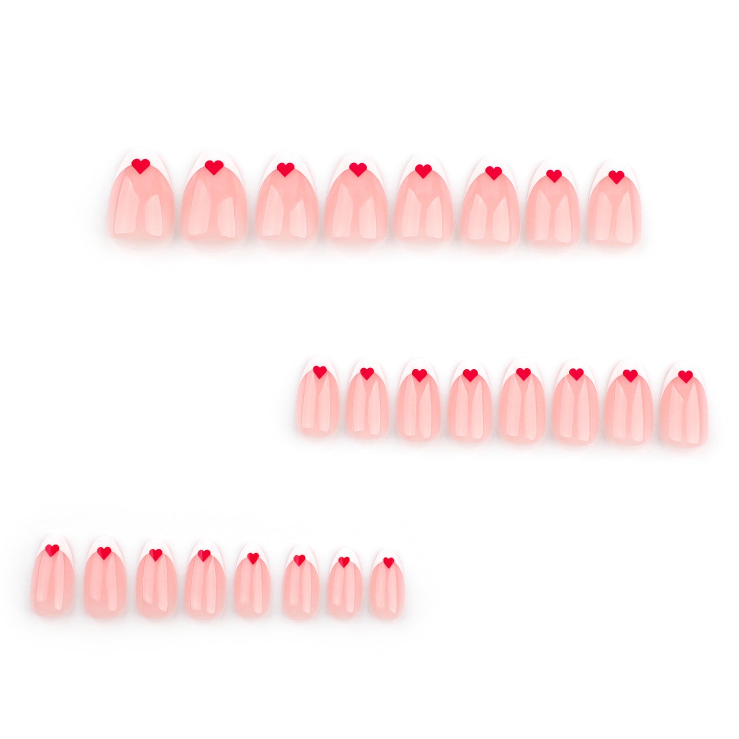 Simple White Wear Nail Tip Red Love