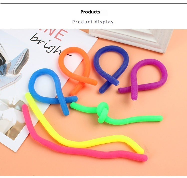 Stretch Decompression Tension Noodle Rope Whole Person Vent Toy Lala Soft Rubber Rope Elastic String