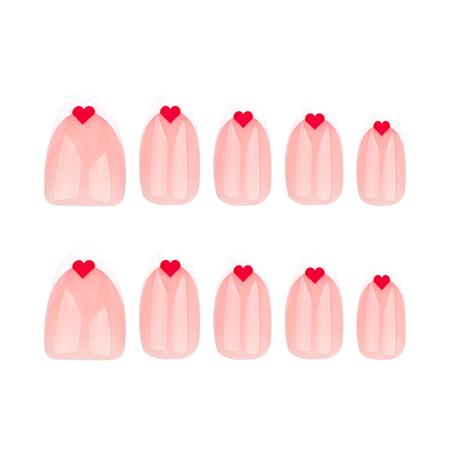 Simple White Wear Nail Tip Red Love