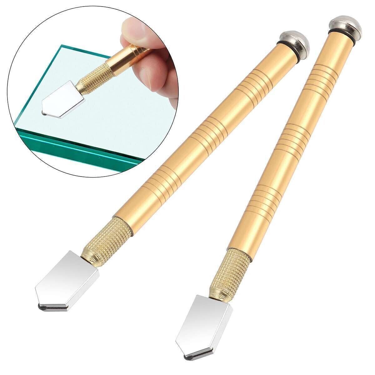 2PCS Professional Diamond Tip Glass Cutter Steel Blade Precision Cutting Tools