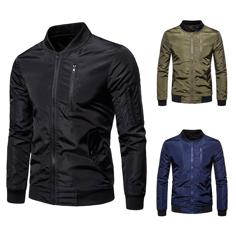 Men's Casual Jacket With Standing Collar