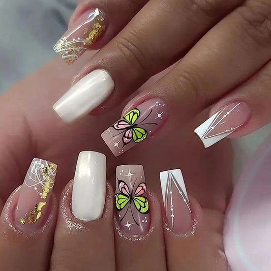 Aurora Gold Foil Nail Sticker Elegant Butterfly