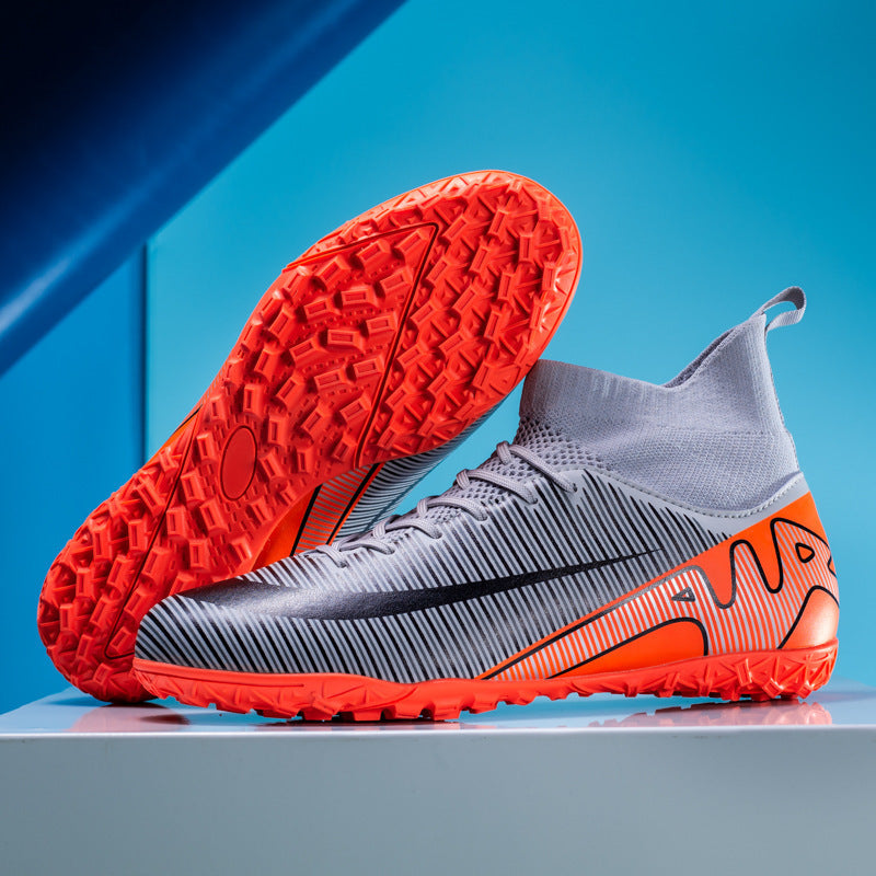 Soccer Shoes Men's High-top Spike Competition TF Broken Nail Student Training Shoes