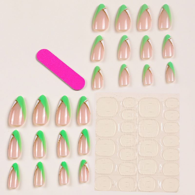Short Drop Shape Wear Armor Ice Transparent Golden Edge Green White