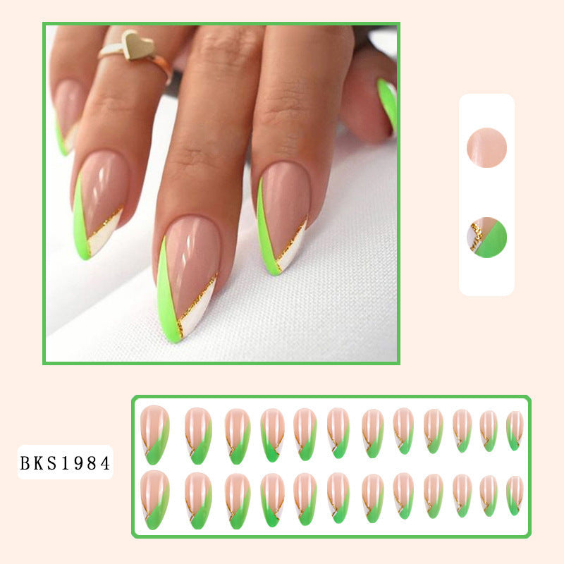 Short Drop Shape Wear Armor Ice Transparent Golden Edge Green White