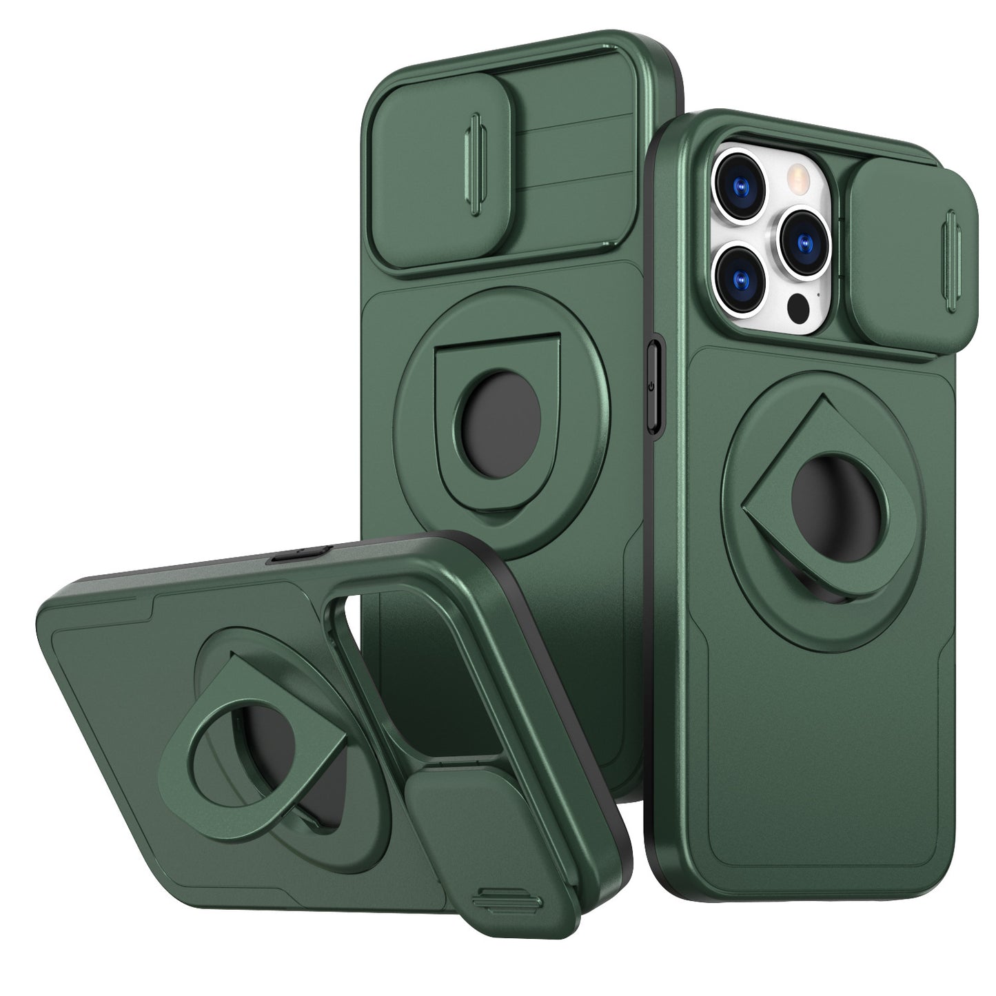 Phone Case Sliding Window Magnetic Ring Rotating Bracket