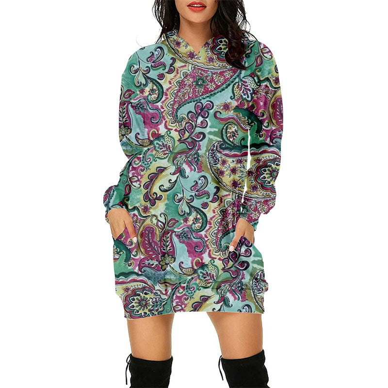 3d Sweater Dress Hooded Digital Printing