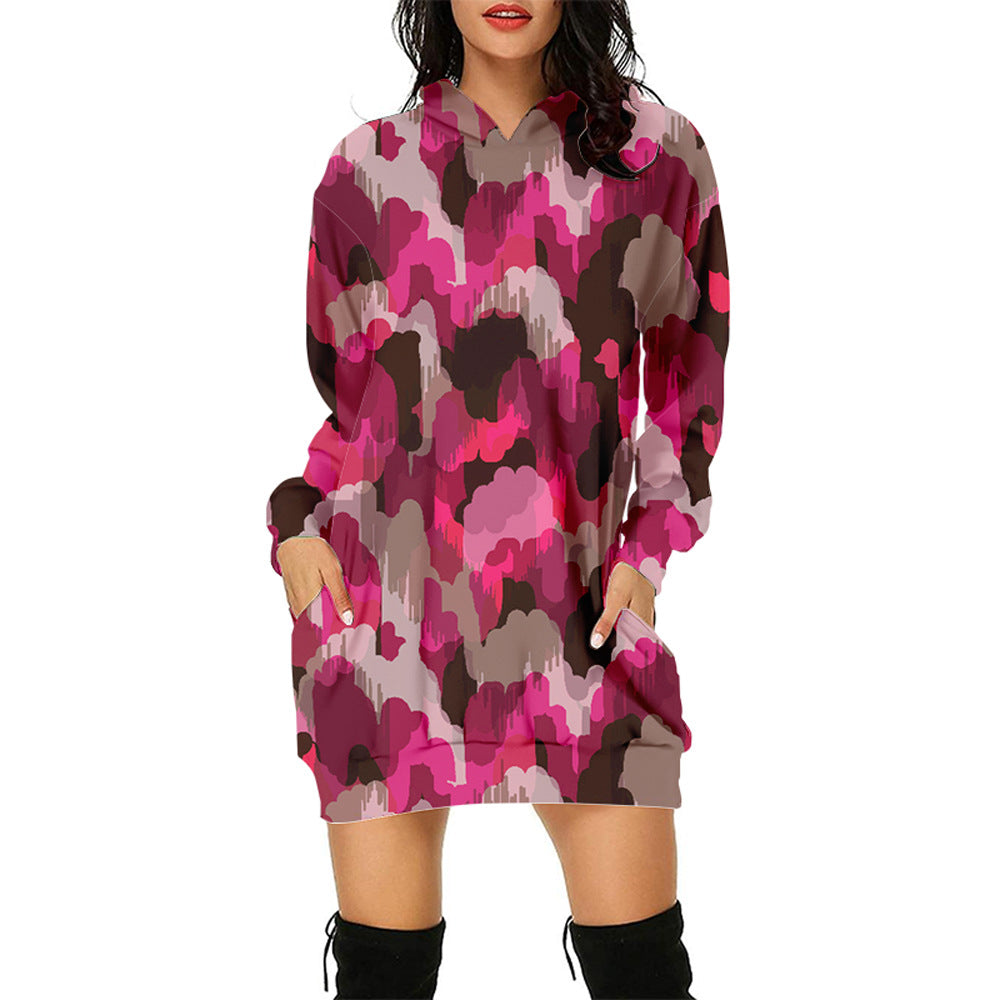 3d Sweater Dress Hooded Digital Printing