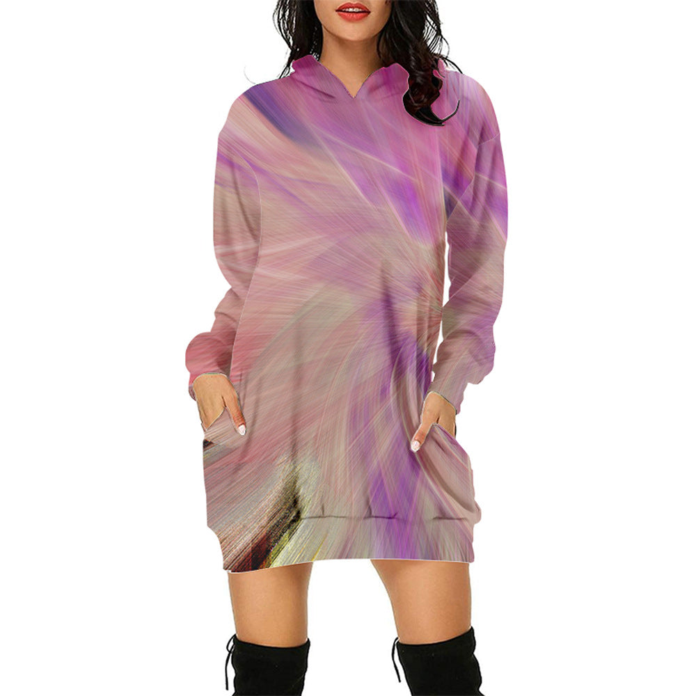 3d Sweater Dress Hooded Digital Printing