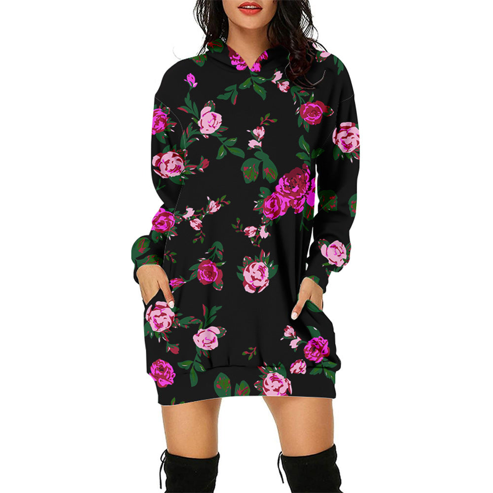 3d Sweater Dress Hooded Digital Printing