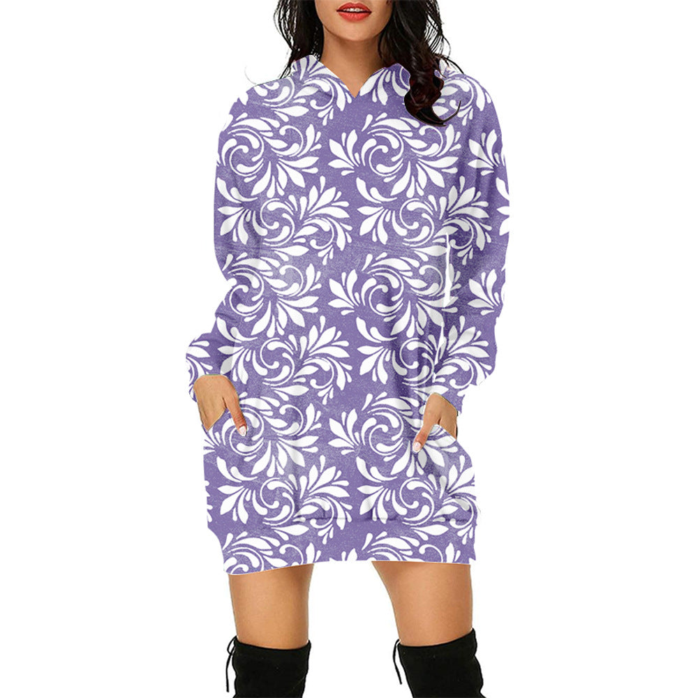 3d Sweater Dress Hooded Digital Printing