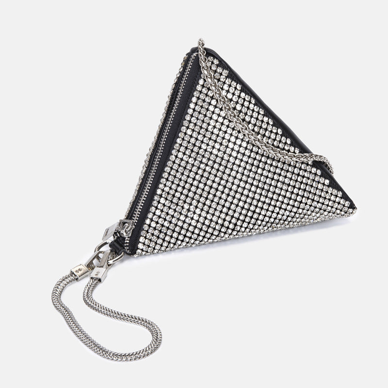 Diamond Shiny Wrist Bag Triangle