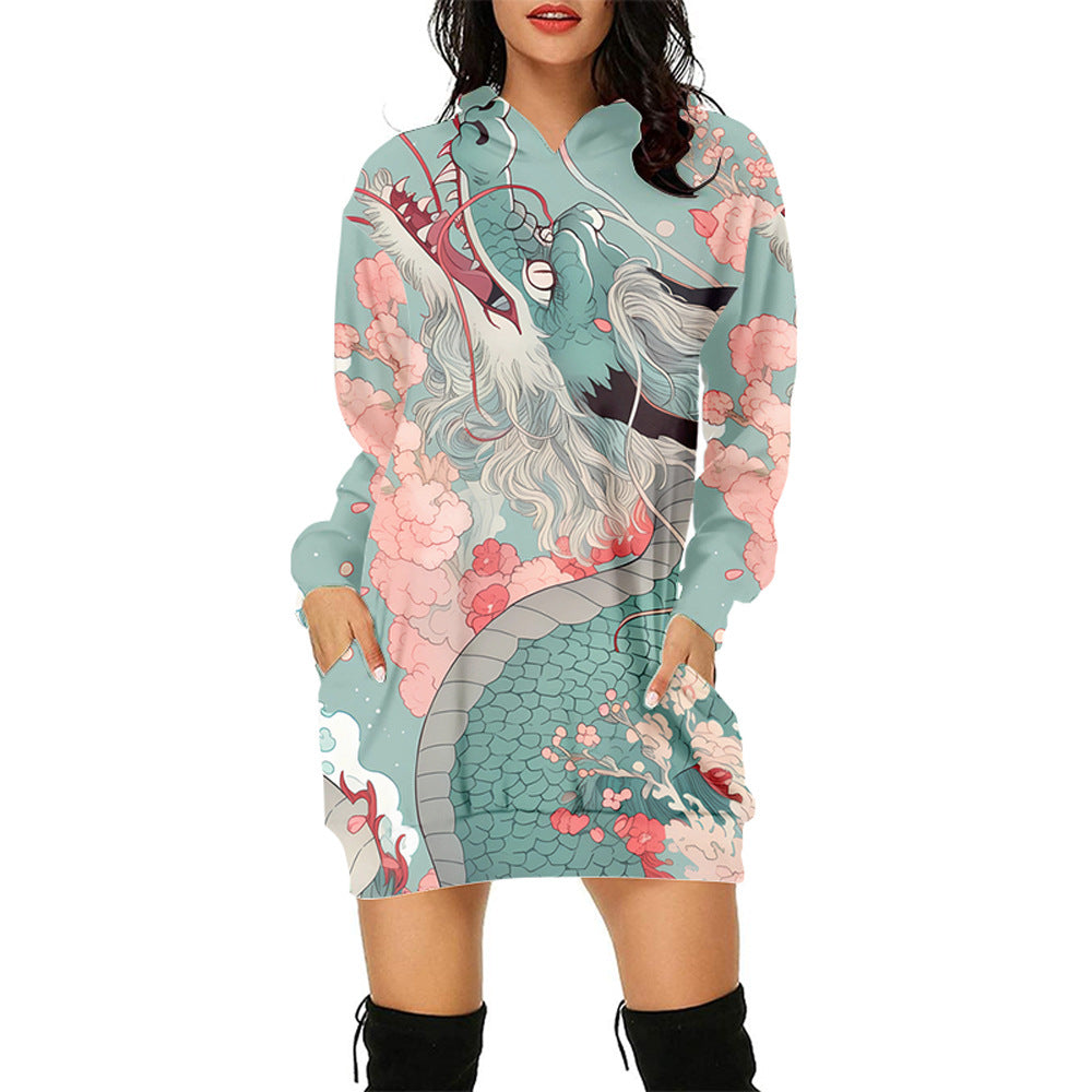 3d Sweater Dress Hooded Digital Printing