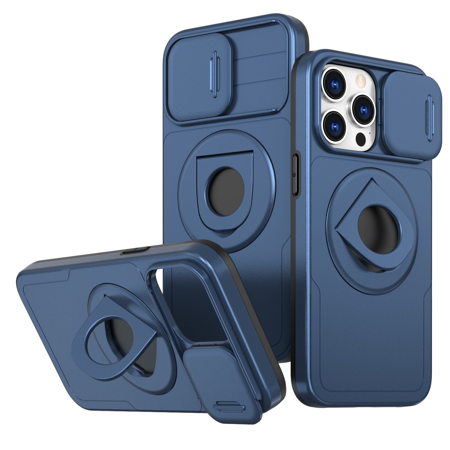 Phone Case Sliding Window Magnetic Ring Rotating Bracket