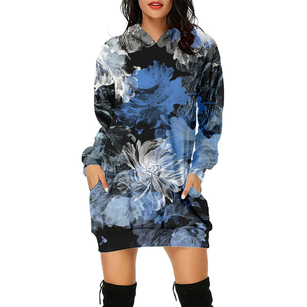 3d Sweater Dress Hooded Digital Printing